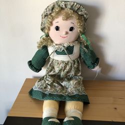 Vintage Sears Cuddle Wit My Lovely Doll 32 inch Rag Doll Curly Blonde Hair NWT!