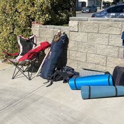 Camping Tent, Chairs, Backpacks