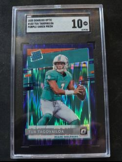 2020 Donruss Optic Tua Tagovailoa Purple Shock Prizm