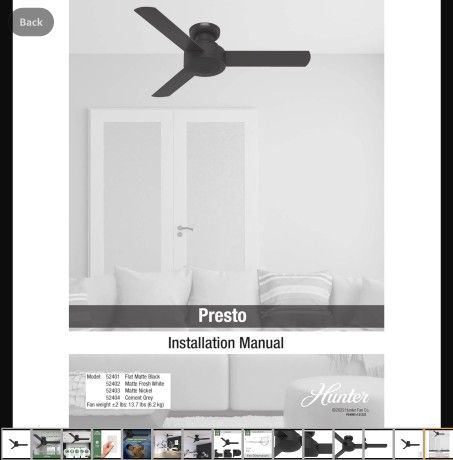 Hunter - Presto Indoor Low Profile Ceiling Fan