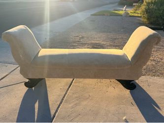 Nice Beige Ottoman Suede Bench (LxWxH): 24” x 82” x 35”