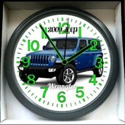 2009 Jeep Wrangler Glow In The Dark Wall Clock New!
