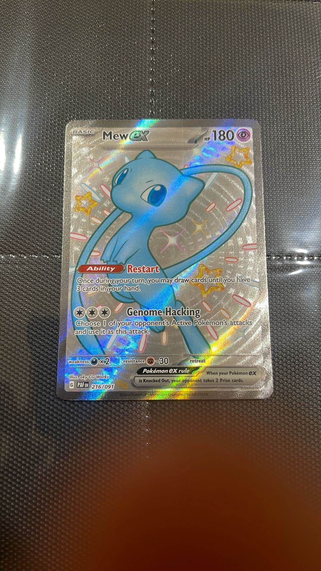 Pokemon Paldean Fates Mew Ex Full Art 216/091