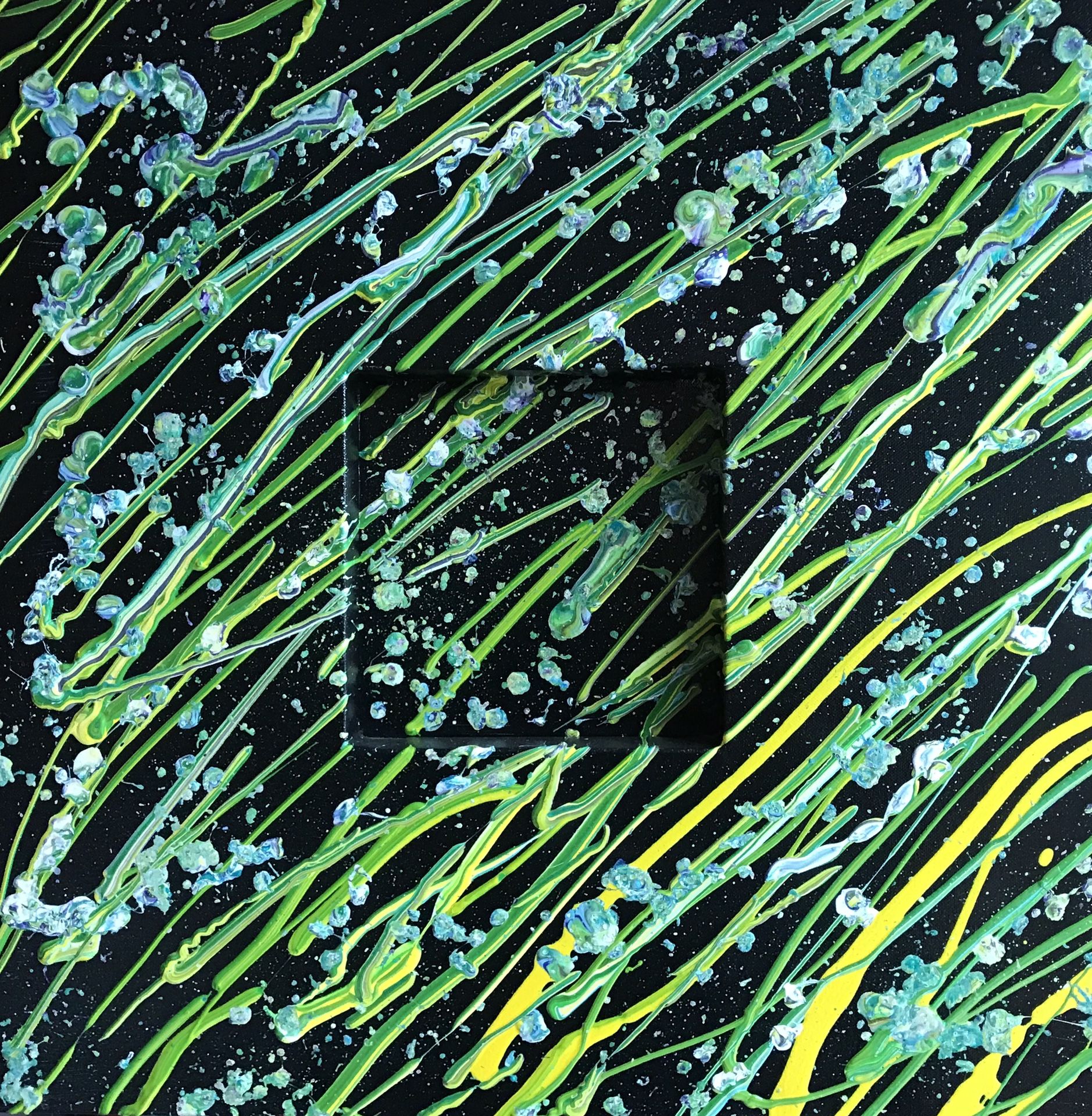 ART ARTIST ARTWORK ABSTRACT/CONTEMPORARY ORIGINAL PAINTINGS SIZE: 24x24 SHADES BOX acrylic on canvas One of a kind. Size: 24x24 RETAIL VALUE: $600.00