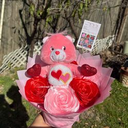 Care Bear Valentine’s Day Flower Bouquet /Ramo Buchon