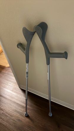 Forearm Crutches Pair Gray