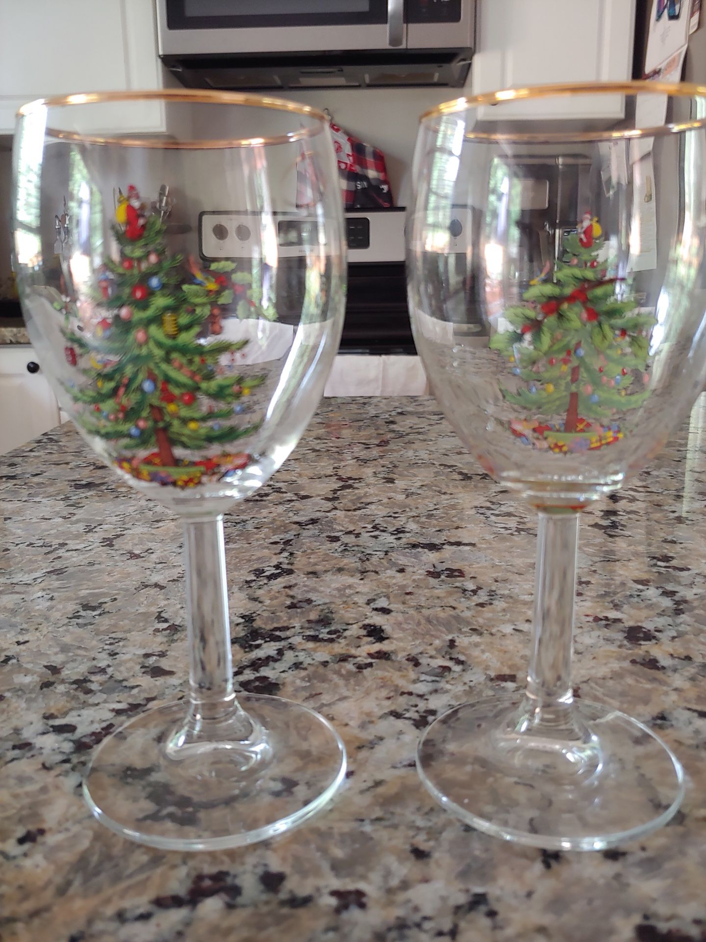 Christmas Spode wine glasses