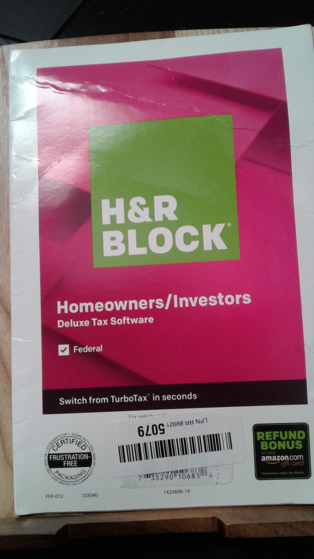 2019 H & R BLOCK HOMEOWNERS/investors deluxe tax software