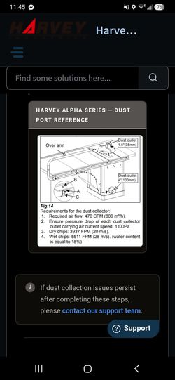 Harvey HW110S Overarm Dust Collector with Blade Guard