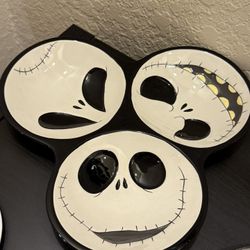 The Nightmare Before Christmas Jack Skellington Candy Serving Dish Disney 3 Face
