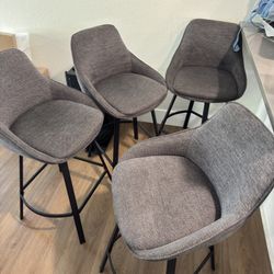 4 Bar Chairs Grey Great Condition 