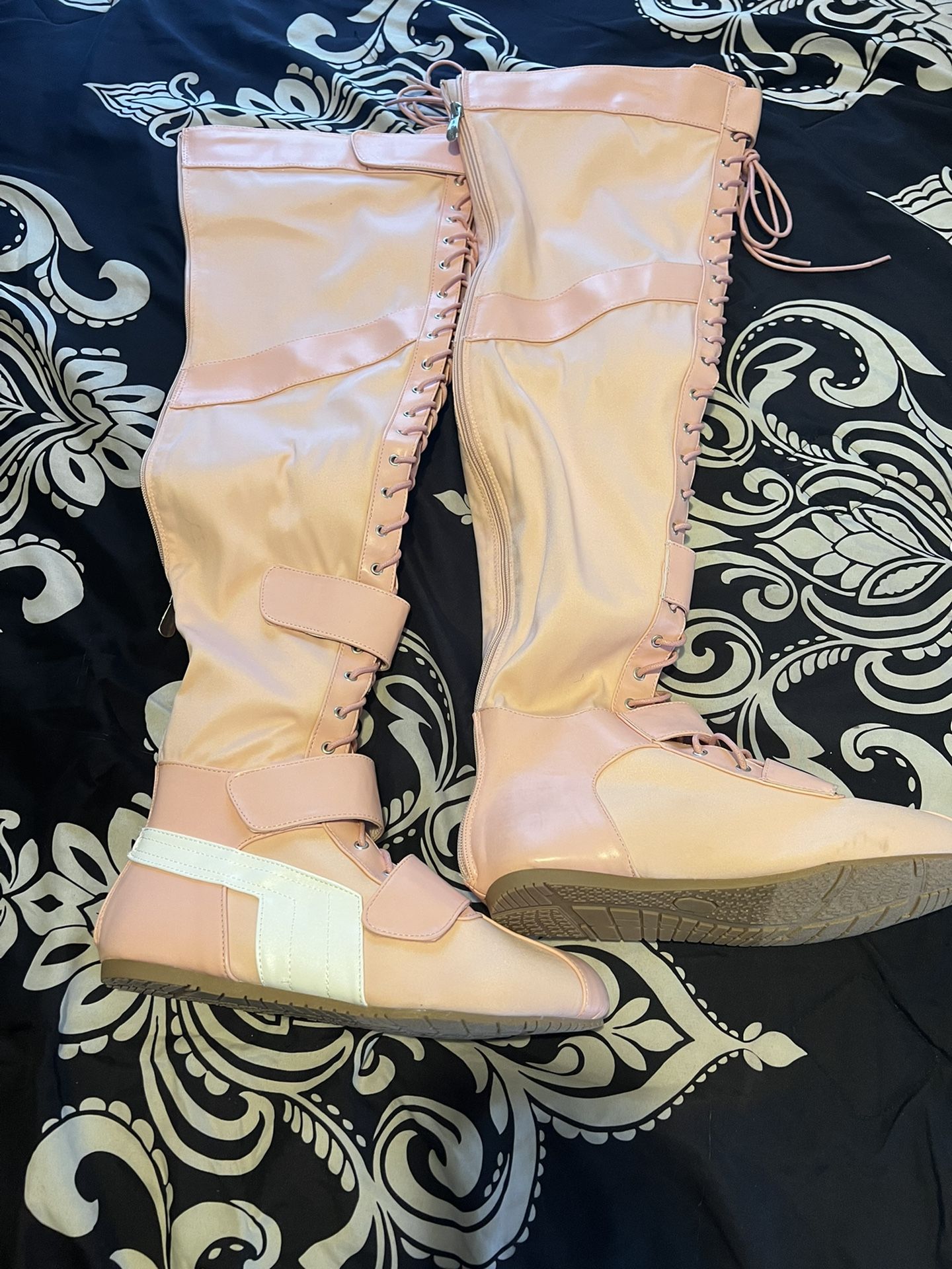 Pink Thigh High Boots 