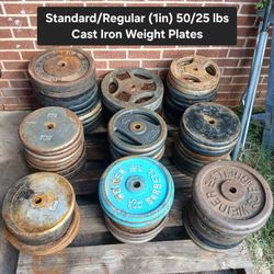 Standard/Regular (1in) Cast Iron Weight Plates [ $1.00/lb ]