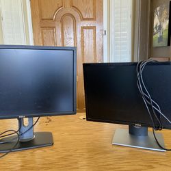 Two Computer Monitors 