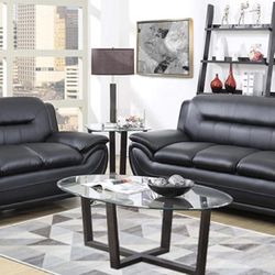 New Black Sofa And Loveseat 