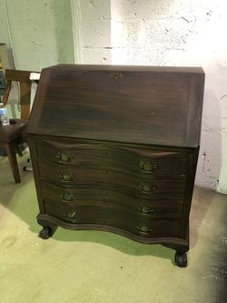 Antique Vintage Clawfoot Desk Table Furniture 1920s 1930s