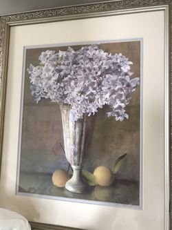 JCPenny Framed Picture  Frame Hydrangea Hyacinth 22 1/2 X 18 1/4 X 2/8 “