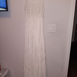 Womens Size small long white dress