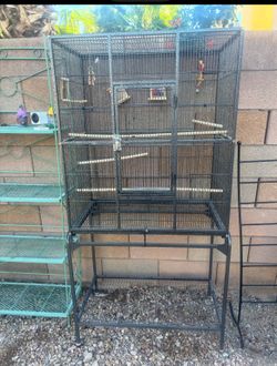  Bird Cage tall With Stand  Comes Apart Easily