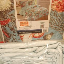 3 Pc Quilt Set  +
4 Pc Gray Sheet Set Egyptian Cotton