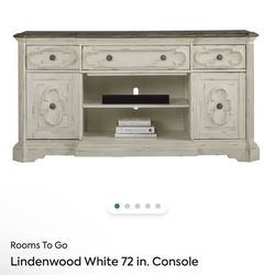 Lindenwood white 72 in TV console 