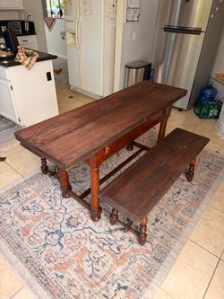 2 benches and adjustable table🔺All walnut wood🔺