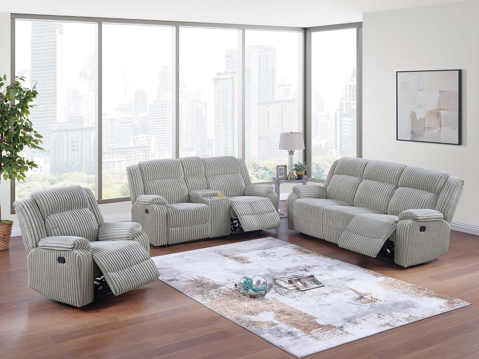 Brand New Reclining Plush Corduroy Sofa Loveseat Set