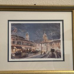 Signed  J.R.Hamil 'Plaza Carriages' Print 