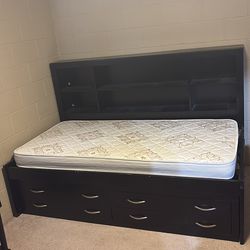 Twin Bed w/ storage and shelves