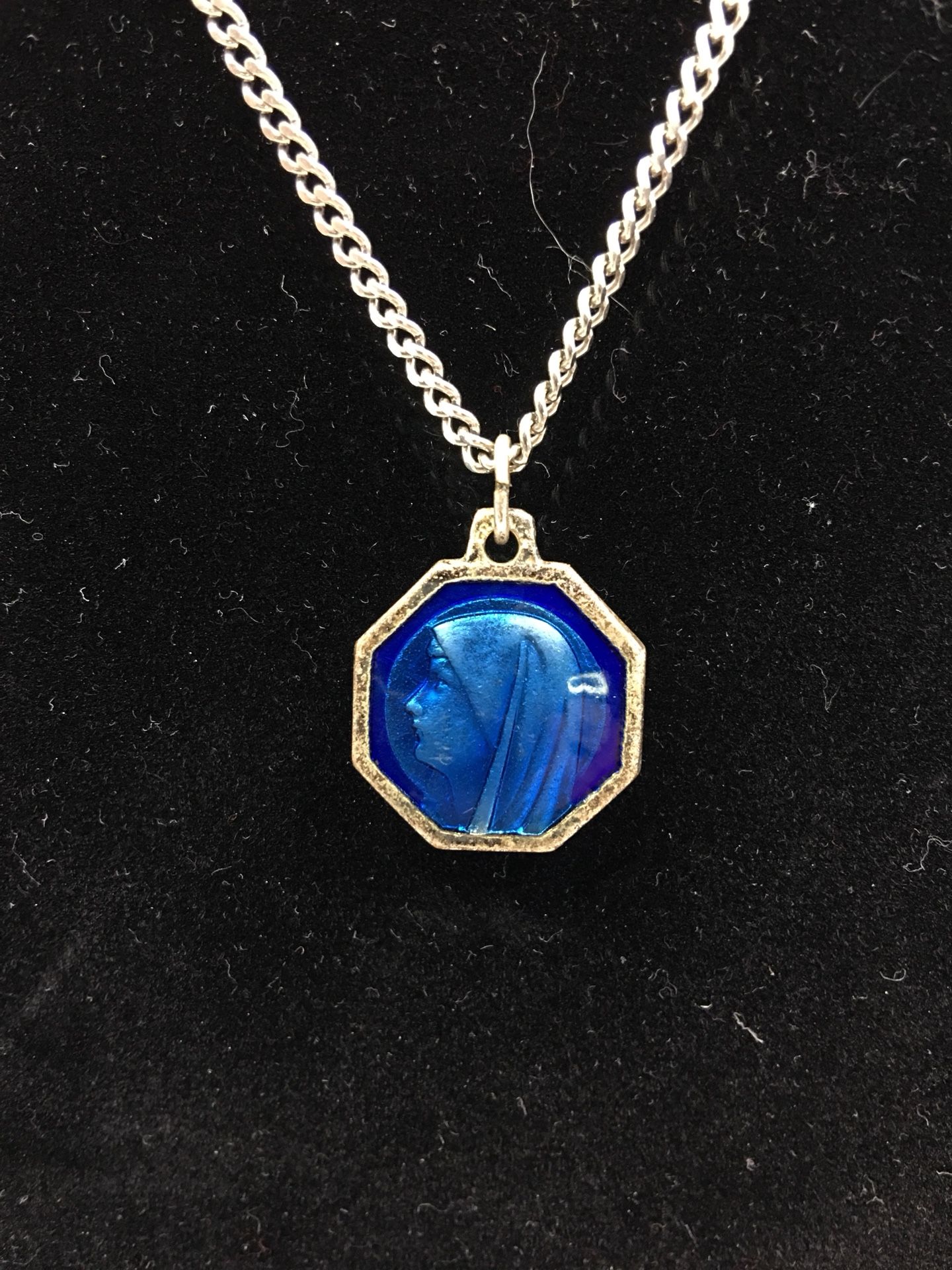 Vintage Marian medal necklace