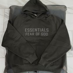 Fear of God Essentials Hoodie Off Black Size Large 