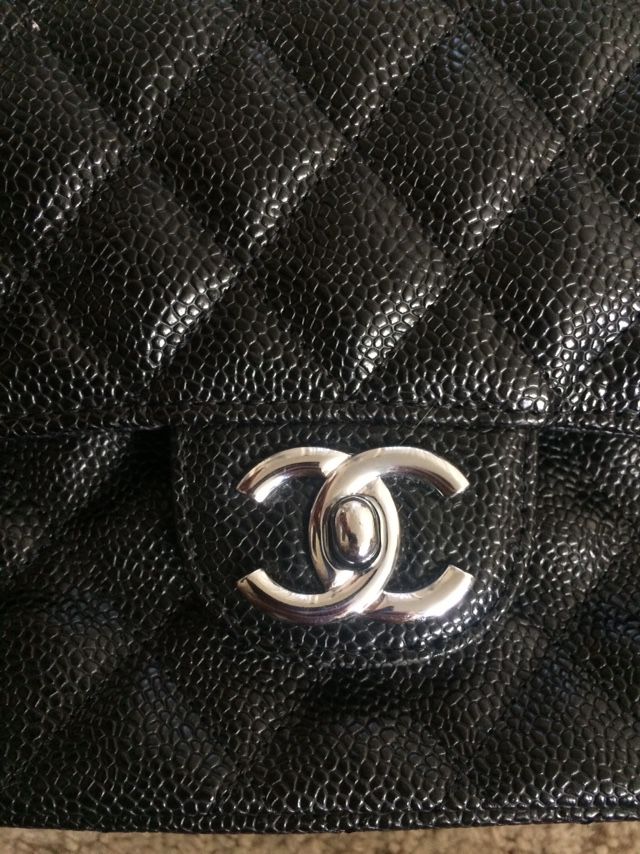 Chanel Black Caviar Double Flap Shoulder Bag Authentic Paris