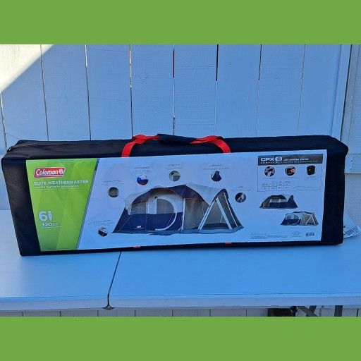 Coleman weather master elite 6 person lighted cabin tent with screen room