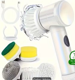 BRAND NEW 5-in-1 Cordless Electric Spin Scrubber - Power Cleaning Brush Set