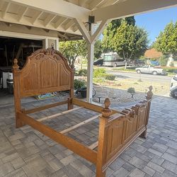 Full Oak Queen Size Bed Frame