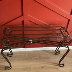 Glass Consola Bronze Table