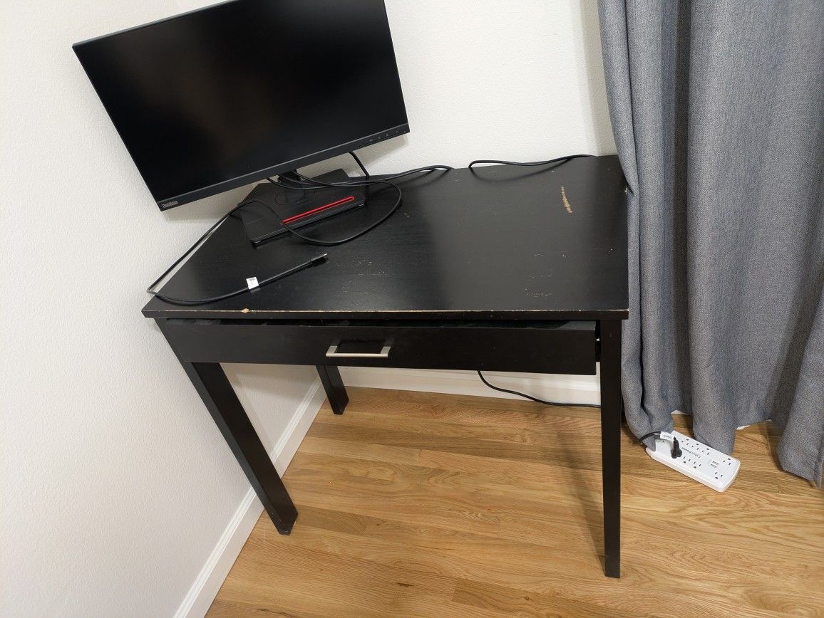 Free Espresso Wooden Work Desk 