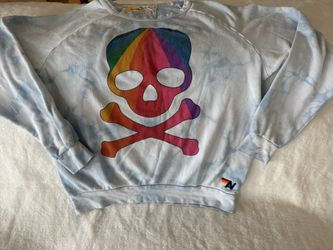 Aviator Nation Scull Sweatshirt Unisex Size small 🌈☠️