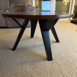 Round Coffee Table, Sturdy Angled Legs