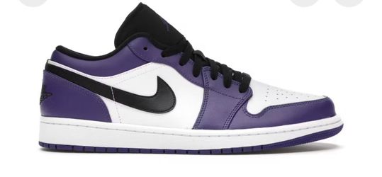 Size 9.5 Jordan 1 Low Court Purple White