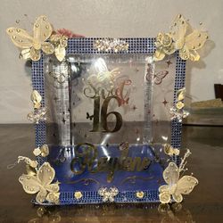 Sweet 16 Money box,crown Pillow And First Heel Box