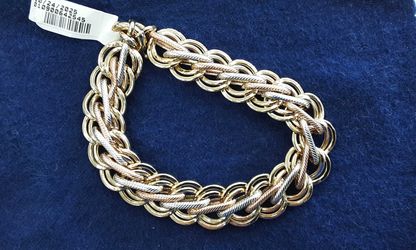 Tricolor Gold 14k (.585) 12.2 grams 8 inch