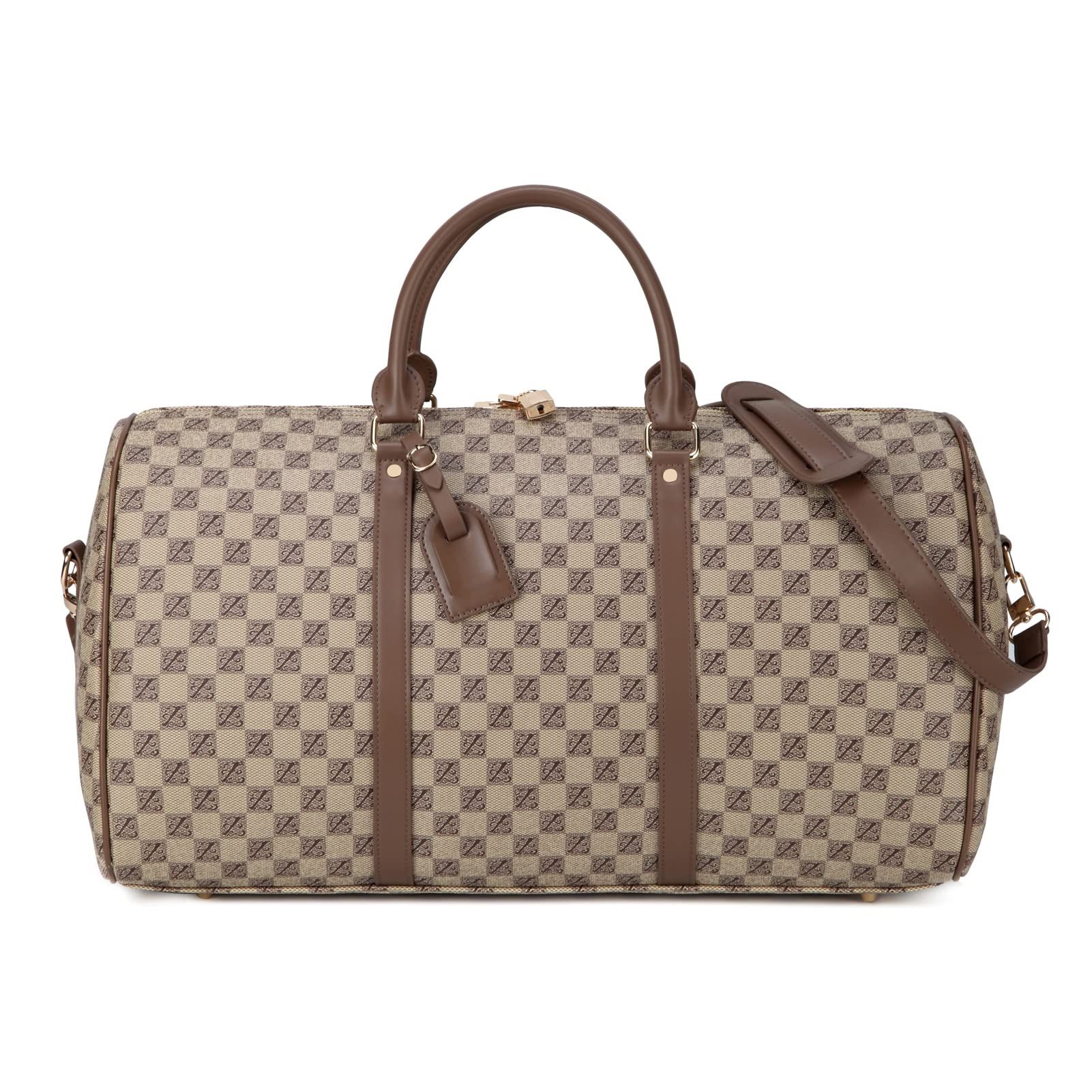 Travel Duffel Bag For Men Large Overnight Weekender Bag Leather Carry On Traveling Tote Bag Gym Sport Duffle Bags For Airplane Holiday Trip (Large, Fl