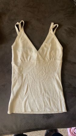 Sparkly gold  stretchy fitted Mandee tank top