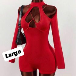 Red Exotic Romper 