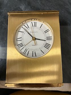 Tiffany & Co. Brass Quartz Desk Clock