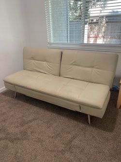 Leather sofa bed, free table