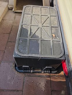Large Black Plastic Storage Box with Lid