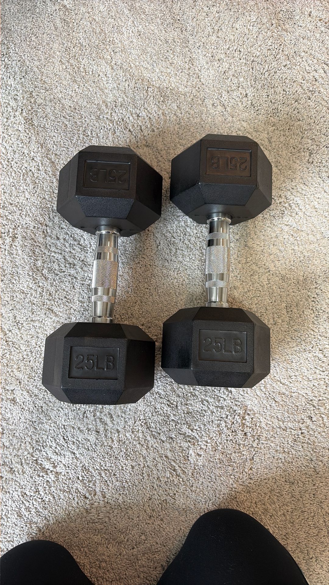 HOLD: 25lb Dumbbells