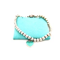 T&Co. 925 Mini Heart Tag Beaded Bracelet